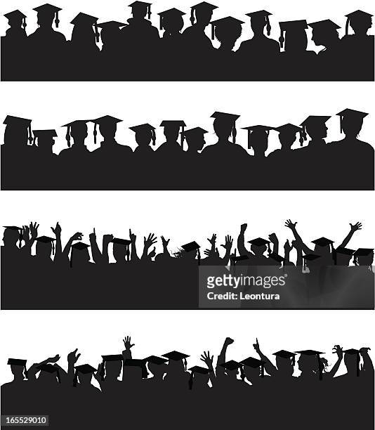 absolventen menschenmengen - graduation crowd stock-grafiken, -clipart, -cartoons und -symbole
