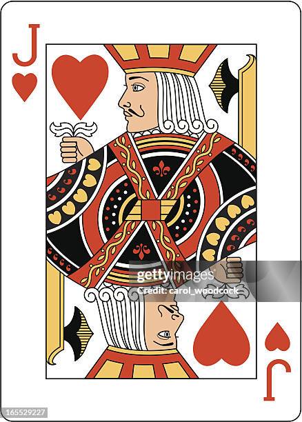 illustrazioni stock, clip art, cartoni animati e icone di tendenza di fante di cuori carta da gioco due - hearts - playing card