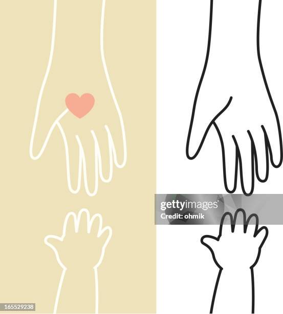 caring hands with love - child imagination stock illustrations