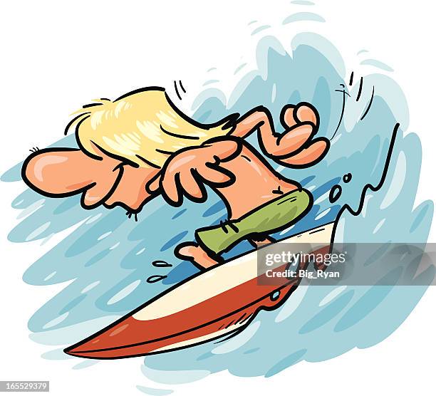 surfer toon - blonde attraction stock illustrations