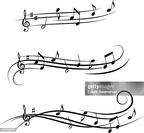 ilustraciones, imágenes clip art, dibujos animados e iconos de stock de música elementos de diseño de 4 - notas-musicales