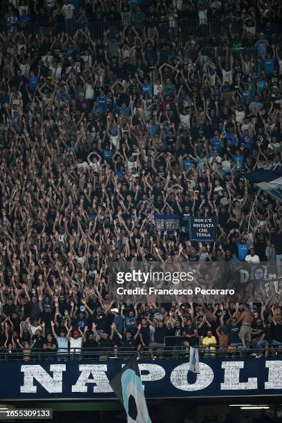 Napoli supporters during the Serie A TIM match between SSC Napoli and SS Lazio at Stadio Diego Armando Maradona on September 02, 2023 in Naples,...