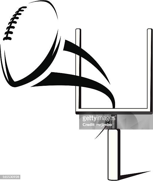 vector field goal graphic in black and white - football goal post stock illustrations