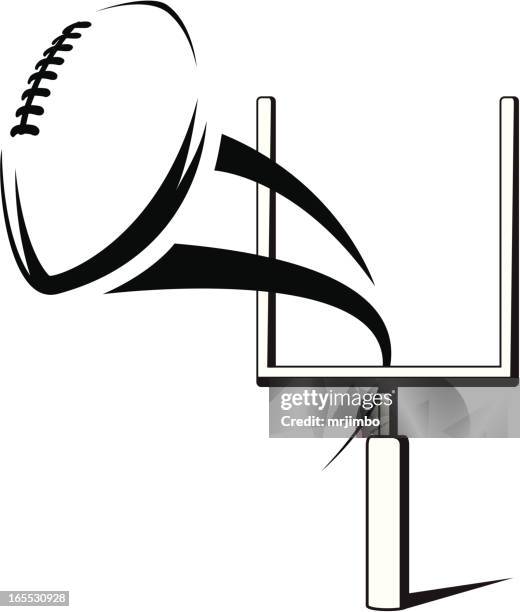 vector field goal graphic in black and white - goal post stock illustrations