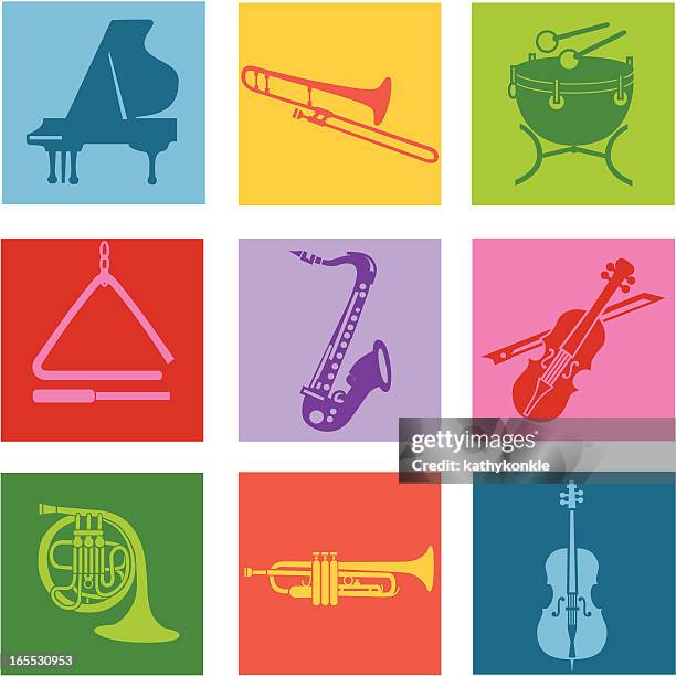 musical instruments - hirn stock illustrations