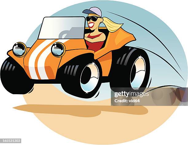 dune buggy jump - dune buggy jump stock illustrations