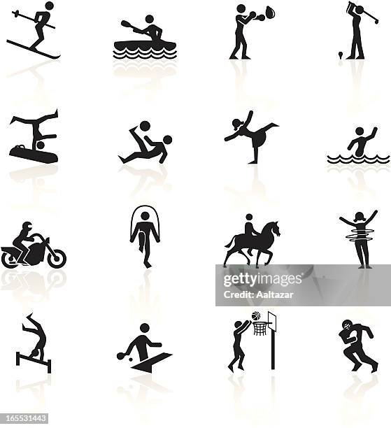 black symbols - sports - polo icon stock illustrations