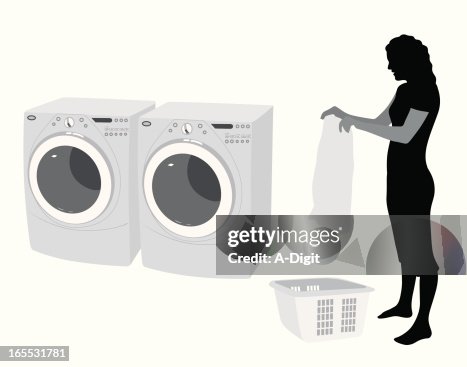 Folding Clothes Vector Silhouette Folding Clothes Vector Silhouette