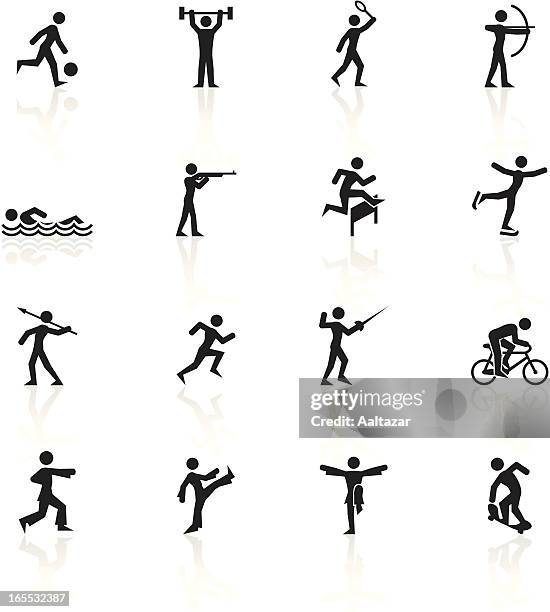 black symbols - sports - taking a bow stock illustrations
