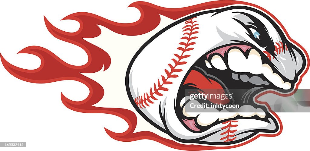 An Extremely Angry Baseball With Flames High-Res Vector Graphic