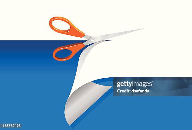 page cut - paper scissors stock illustrations