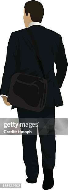 ilustraciones, imágenes clip art, dibujos animados e iconos de stock de empleada de oficina - hombre de espaldas