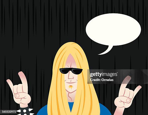 metall-typ rocks! - spitzhaarfrisur stock-grafiken, -clipart, -cartoons und -symbole