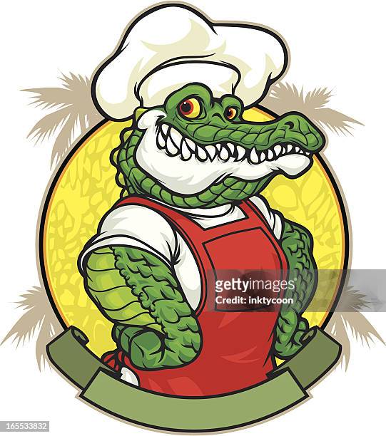 gator lunch - alligator stock illustrations