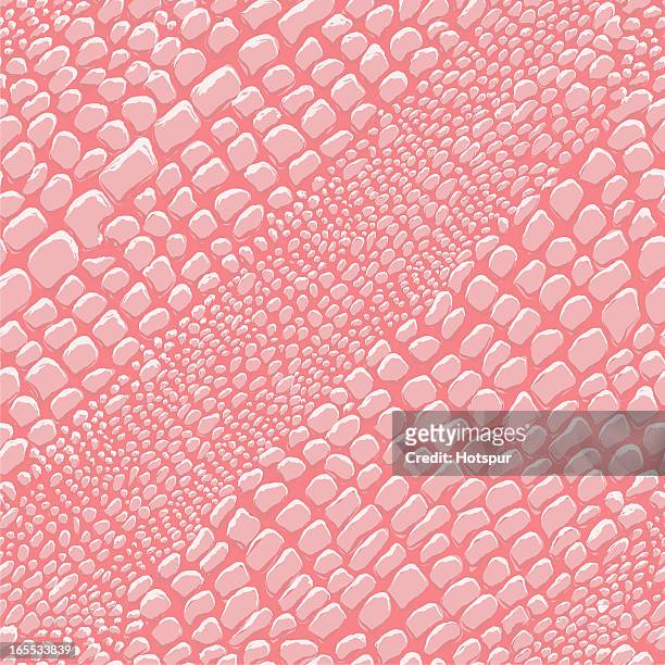illustrazioni stock, clip art, cartoni animati e icone di tendenza di rettile pelle rosa (seamless tile - materiale di pelle animale