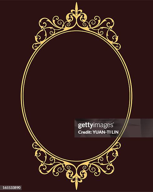 medieval frame - ellipse stock illustrations