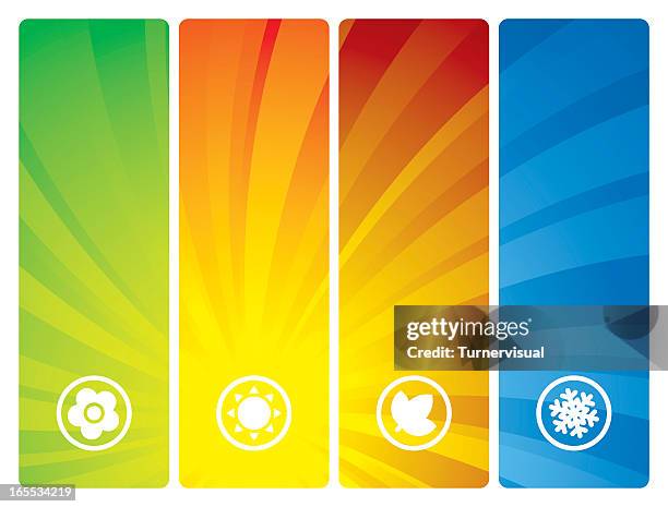 ilustraciones, imágenes clip art, dibujos animados e iconos de stock de fondos de de temporada - las-cuatro-estaciones