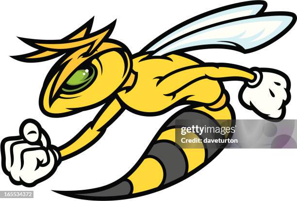 stockillustraties, clipart, cartoons en iconen met mad hornet - angels