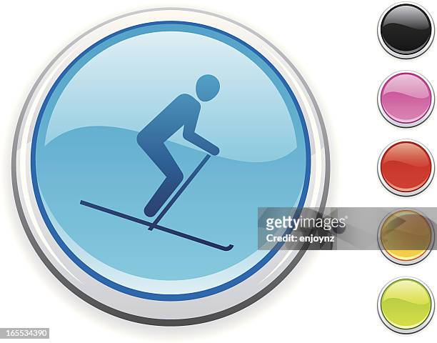 skiing icon - looppiste stock illustrations