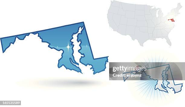 maryland state - maryland us state stock-grafiken, -clipart, -cartoons und -symbole