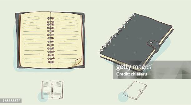 spiral notebook - spiral binding stock illustrations