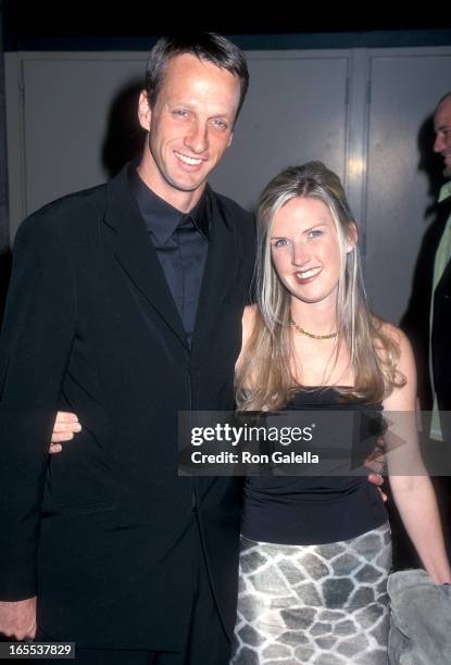 Pro skater Tony Hawk and wife Erin Lee attend the 11th Annual Billboard Music Awards on December 5, 2000 at the MGM Grand Garden Arena in Las Vegas,...