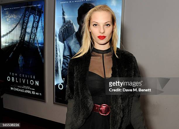 Dioni Tabbers attends the UK Premiere of 'Oblivion' at BFI IMAX on April 4, 2013 in London, England.