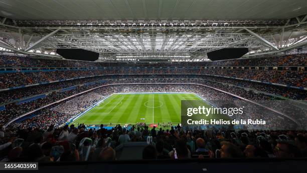 General view inside Stadium Santiago Bernabeu during the LaLiga EA Sports match between Real Madrid CF and Getafe CF at Estadio Santiago Bernabeu on...