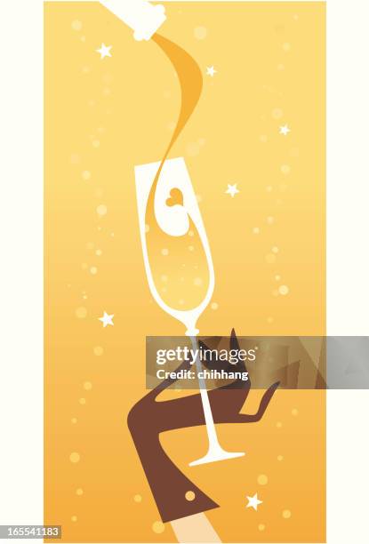 top up please (champagne) - champagne bubbles stock illustrations