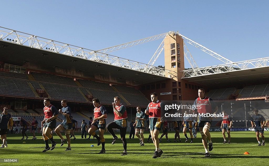 A general view of the Australian ruby team training