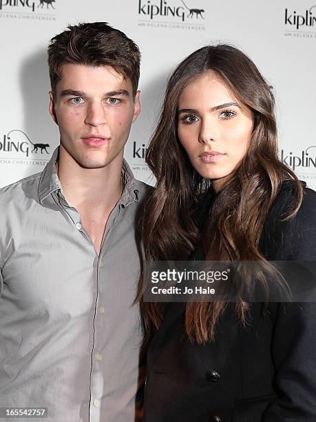 Aaron Sly and Flavia Martins attends the launch of new hangbag collection 'Kipling x Helena Christensen' at Beach Blanket Babylon on April 4, 2013 in...
