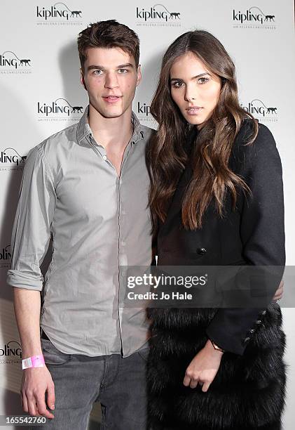 Aaron Sly and Flavia Martins attend the launch of new hangbag collection 'Kipling x Helena Christensen' at Beach Blanket Babylon on April 4, 2013 in...