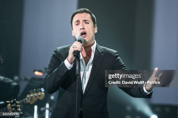 Dany Brillant performs at Palais des Sports on April 4, 2013 in Paris, France.