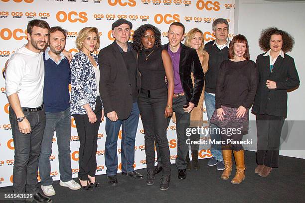 Actors Sebastien Barrio, actress Alysson paradis, Philippe Vieux, Jeanne Savary, Alain Dion and sandrine Le Berre attend the 'QI' Premiere at Forum...