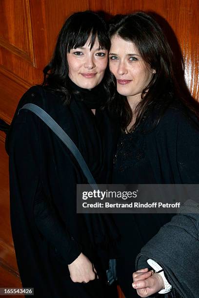 Audrey Beaulieu and Marie Moute attend 'Mongeville TV Show : La Nuit Des Loups' Private Screening at Club 13 on April 4, 2013 in Paris, France.