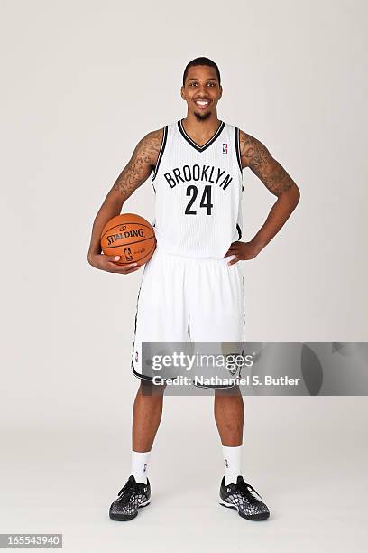 Kris Joseph of the Brooklyn Nets poses for a picture after being called up from the D-League before a game against the Chicago Bulls on April 4, 2013...