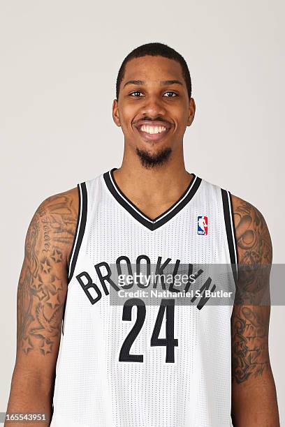 Kris Joseph of the Brooklyn Nets poses for a picture after being called up from the D-League before a game against the Chicago Bulls on April 4, 2013...
