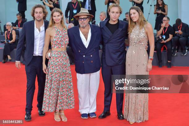 Cy Schnabel, Julian Schnabel, Louise Kugelberg, Stella Schnabel and Olmo Schnabel attends a red carpet for the Kineo Prize Award 2023 at the 80th...