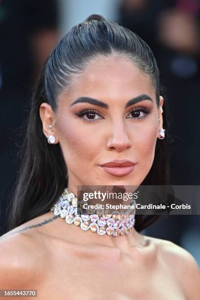 Giulia De Lellis attends a red carpet for the movie "Maestro" at the 80th Venice International Film Festival on September 02, 2023 in Venice, Italy.