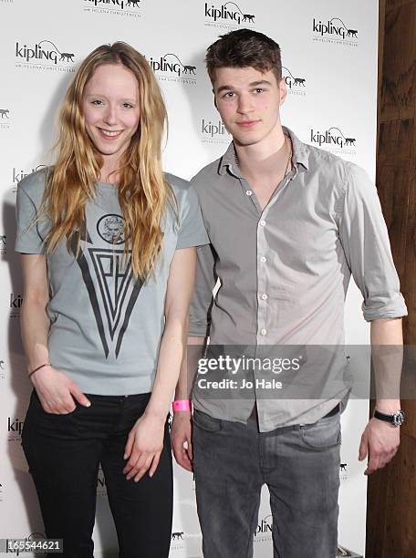 Morwenna Lytton Cobbold and Aaron Sly attend the launch of new hangbag collection 'Kipling x Helena Christensen' at Beach Blanket Babylon on April 4,...