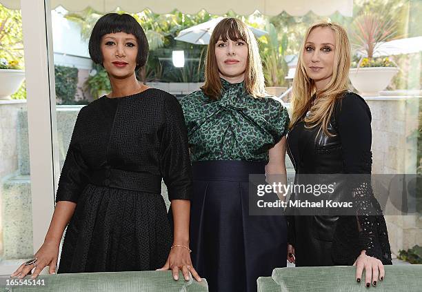 Designer Gelila Puck, stylist Penny Lovell, and personal shopper Catherine Bloom attend the US Launch of The Dorchester Collection Fashion Prize 2013...