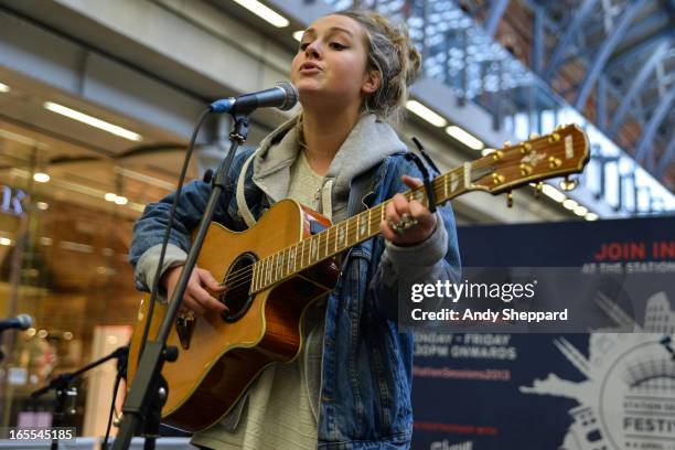 Shannon Saunders performs at Station Sessions Festival 2013 at St Pancras Station on April 4, 2013 in London, England.