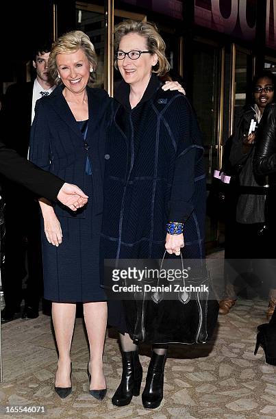 Tina Brown and Meryl Streep attend the Women in the World Summit 2013 on April 4, 2013 in New York, United States.