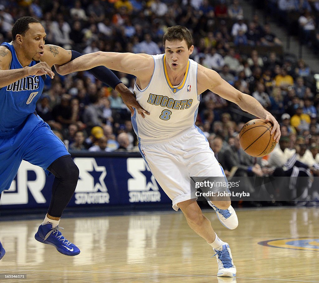 The Denver Nuggets versus the Dallas Mavericks