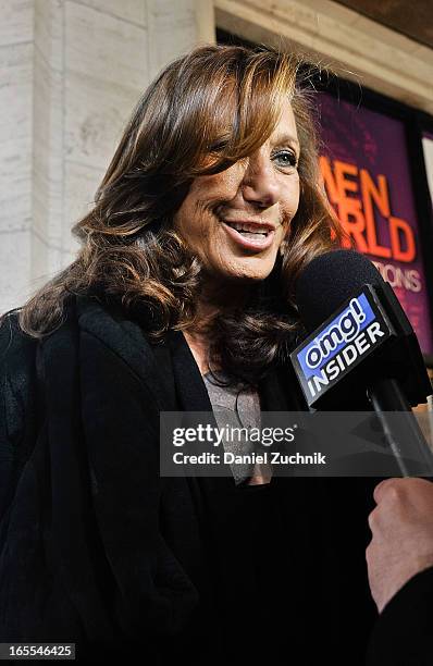 American fashion designer Donna Karan attends the Women in the World Summit 2013 on April 4, 2013 in New York City.
