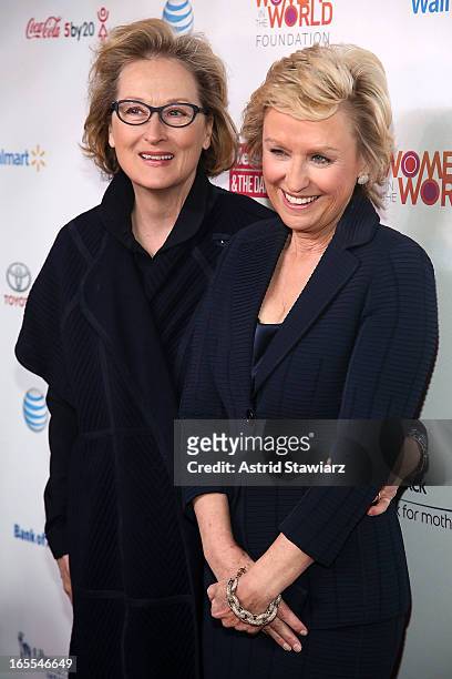 Meryl Streep and Tina Brown attend Women in the World Summit 2013 on April 4, 2013 in New York, United States.