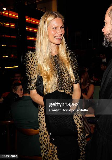 Model Kirsty Hume attends Vogue's "Triple Threats" dinner hosted by Sally Singer and Lisa Love at Goldie's on April 3, 2013 in Los Angeles,...