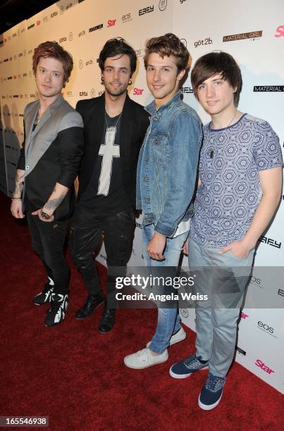 Hot Chelle Rae Nash Overstreet, Ian Keaggy, Ryan Folles and Jamie Folles attend Star Magazine's Hollywood Rocks event held at Playhouse Hollywood on...