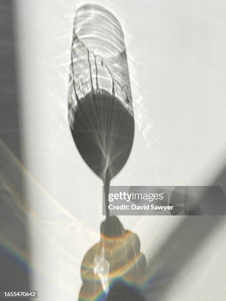 a shadow of a glass of white wine. - empty glasses after party stock pictures, royalty-free photos & images