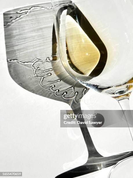 glass of white wine. - empty glasses after party stock pictures, royalty-free photos & images